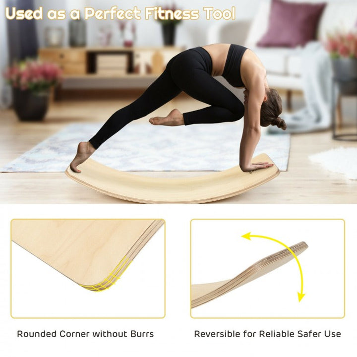 Wooden Balance Board with Felt – Kids Montessori Wobble Board