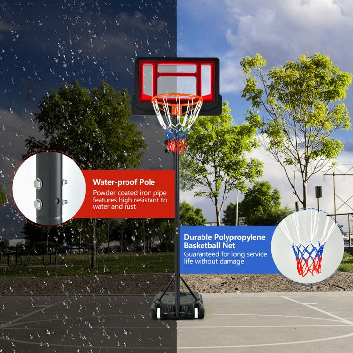 Portable Basketball Hoop with Adjustable Height and Wheels