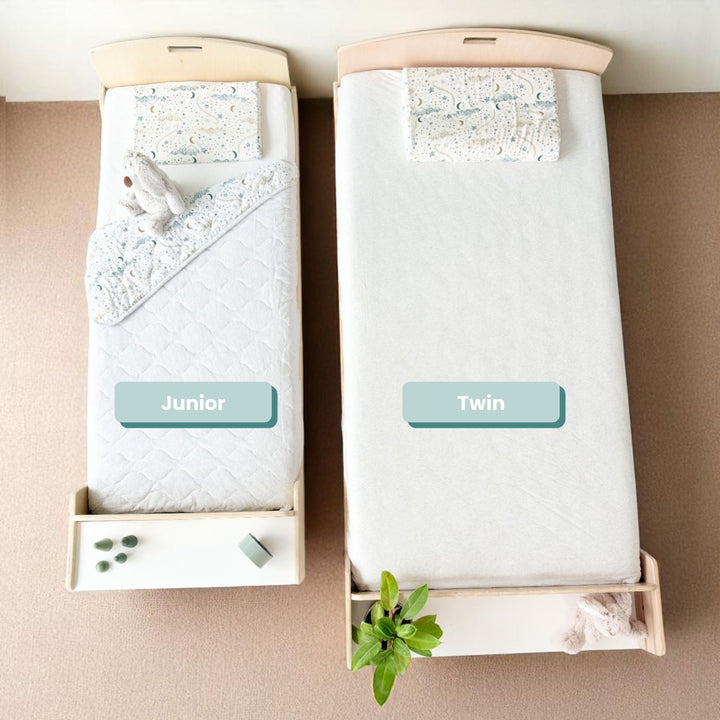 Montessori Floor Bed With Shelf (JUNIOR) Made In Canada