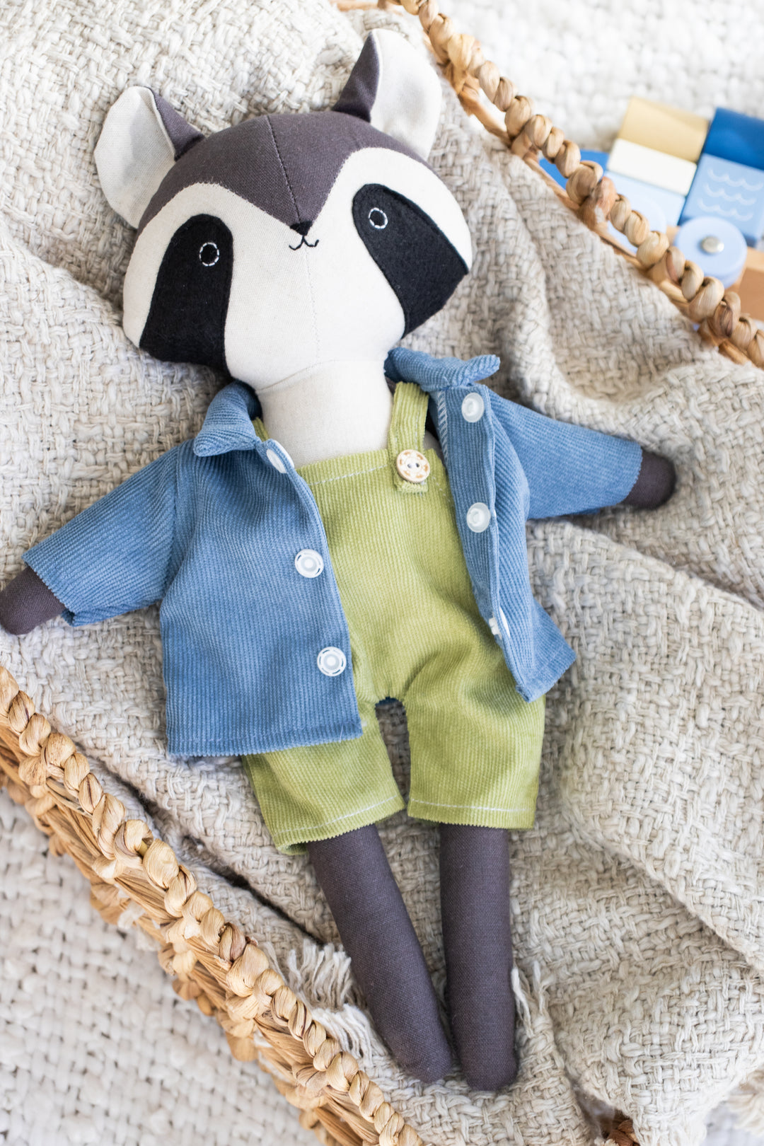 Rita the Raccoon – Handmade Plush Doll (Organic Cotton Toy)