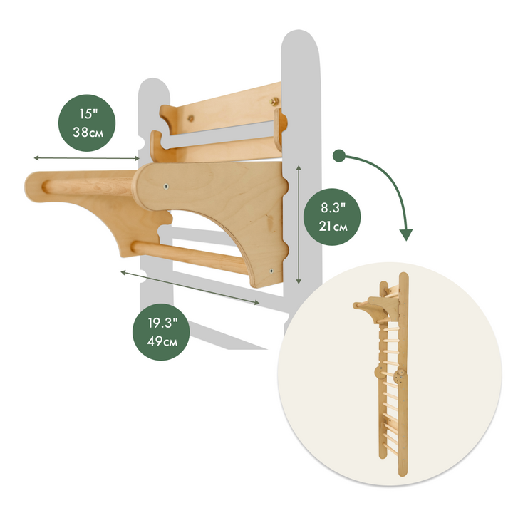 Swedish Ladder Add-On (Horizontal Bar Attachment) – Convert Pikler Triangle to Gym
