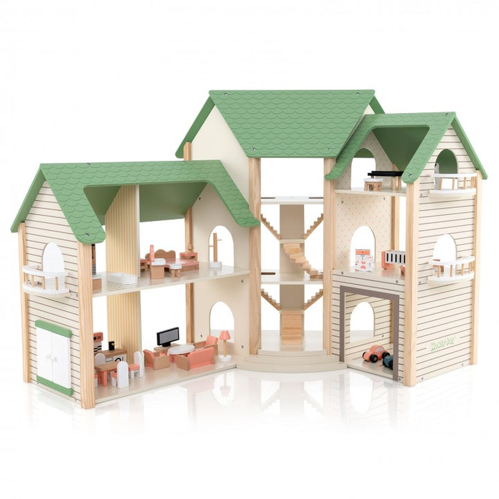 Wooden Doll House - Green