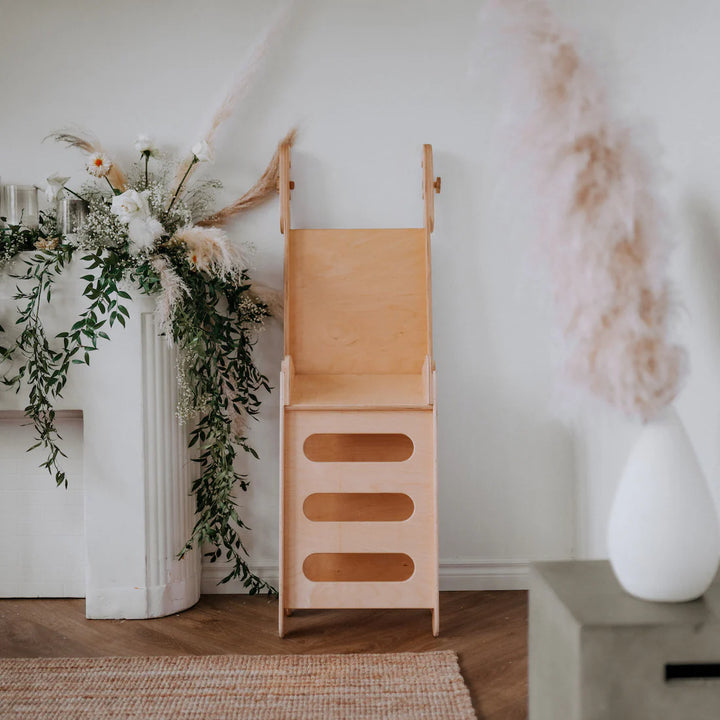 Collapsible Wooden Pikler Climbing Ramp & Slide – Made in Canada