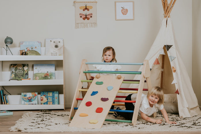 Wooden climbers and Pikler triangles