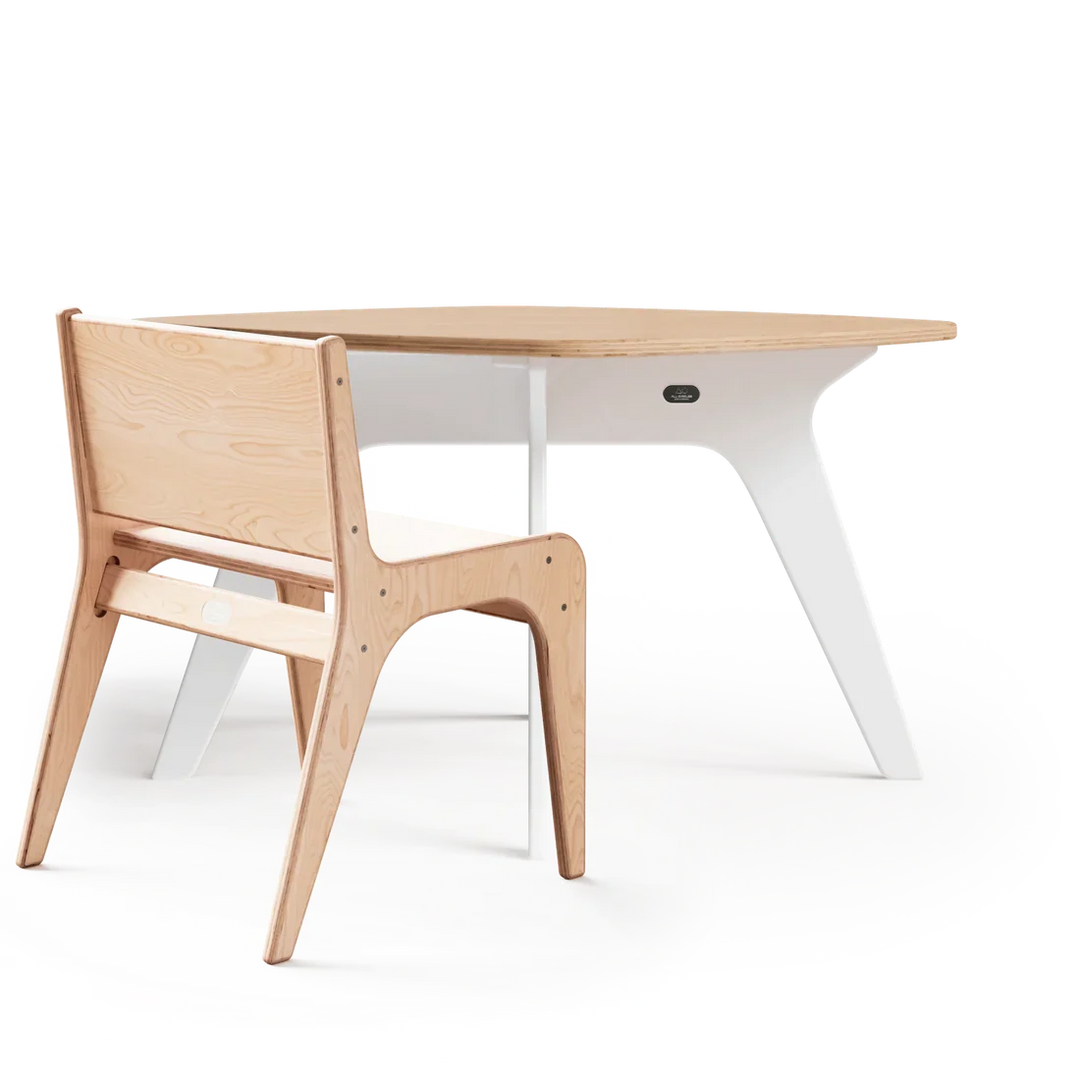 Canadian made kids table and chair set in a playroom