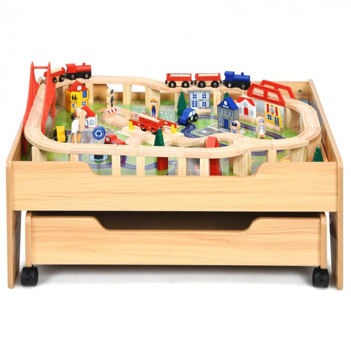Wooden Table With Train Play-set 1