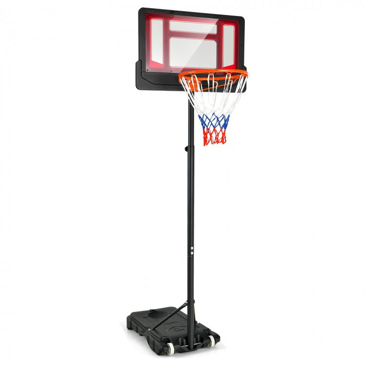 Portable Basketball Hoop with Adjustable Height and Wheels