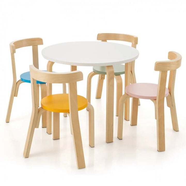 Multicolour Wooden Desk And Chair Set For Kids