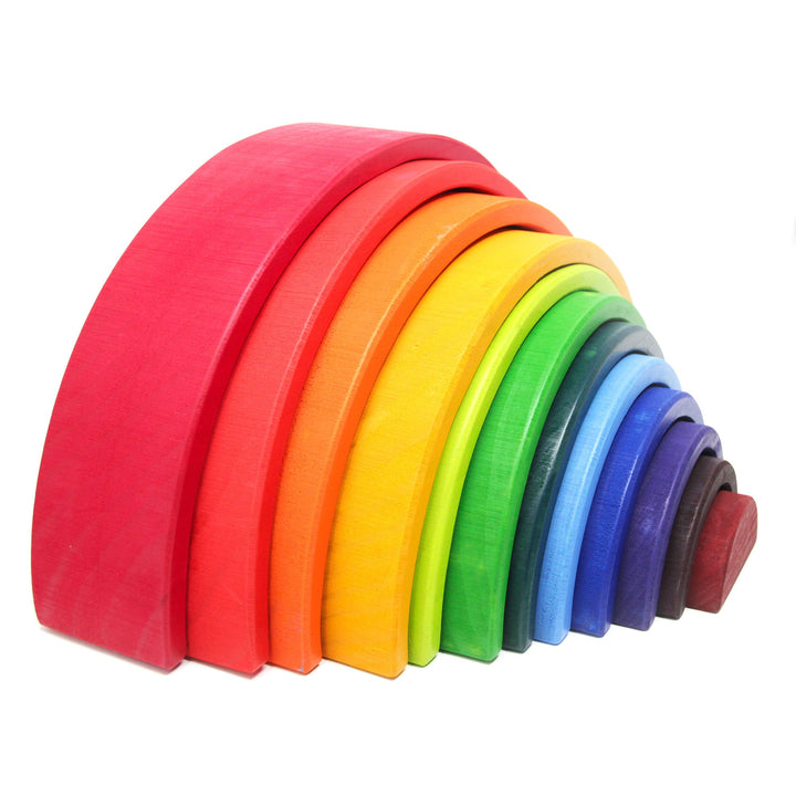 Large Wooden Rainbow Stacker Bundle – Montessori Stacking Toy for Kids