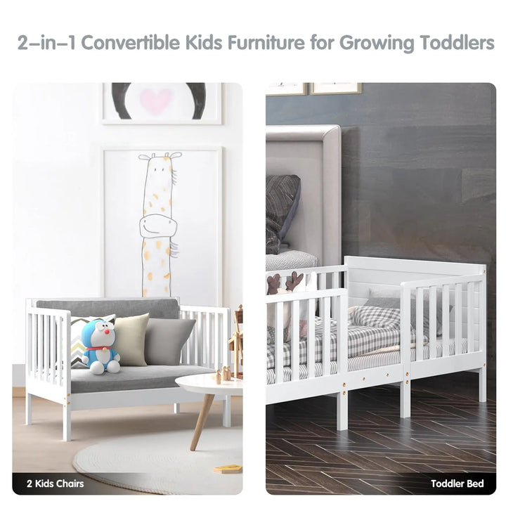 2-in-1 Convertible Kids Bed Costway