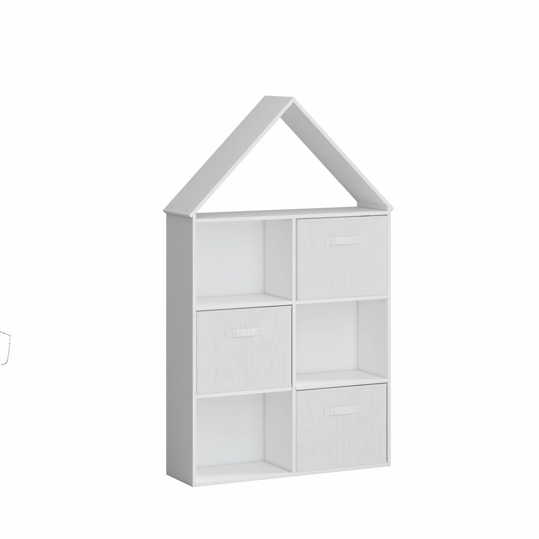 ARY House Bookshelf, Montessori Kids Bookcase with 3 Cloth Drawers