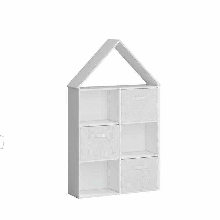 ARY House Bookshelf, Montessori Kids Bookcase with 3 Cloth Drawers