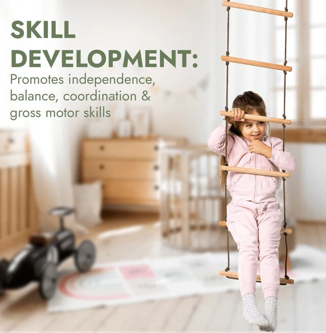 3 in 1 Swing Set Accessory with Rope Ladder, Rings and Disc Swing