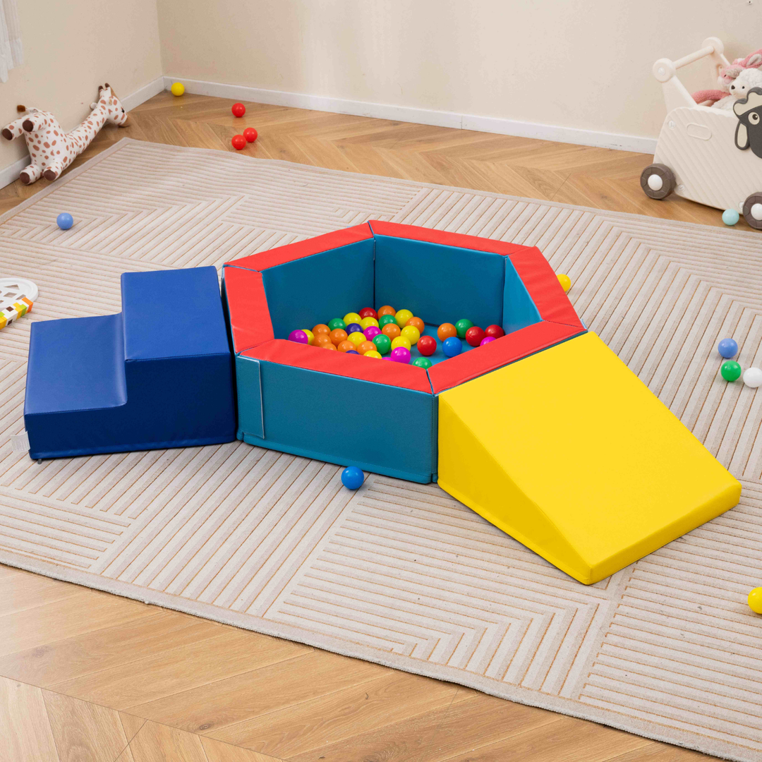 3-Piece Baby Ball Pit & Foam Climbing Blocks Set