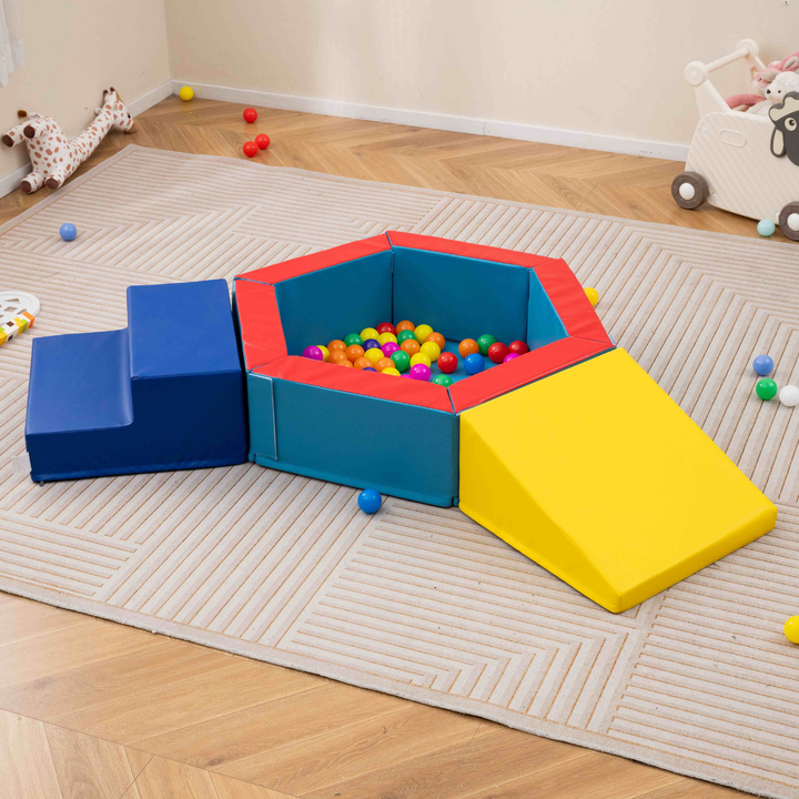 3-Piece Baby Ball Pit & Foam Climbing Blocks Set