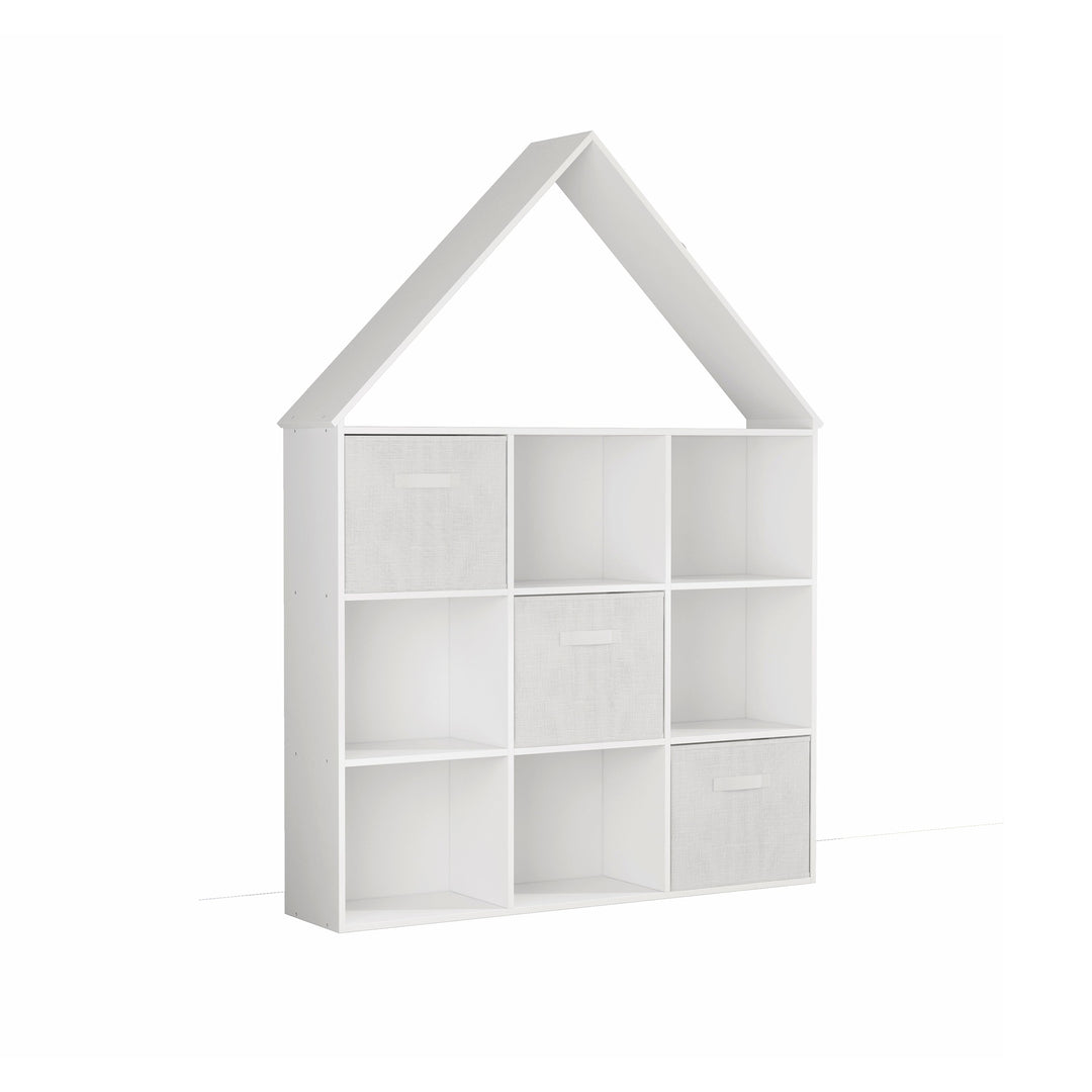 ARY House Bookshelf, Montessori Kids Bookcase with 3 Cloth Drawers