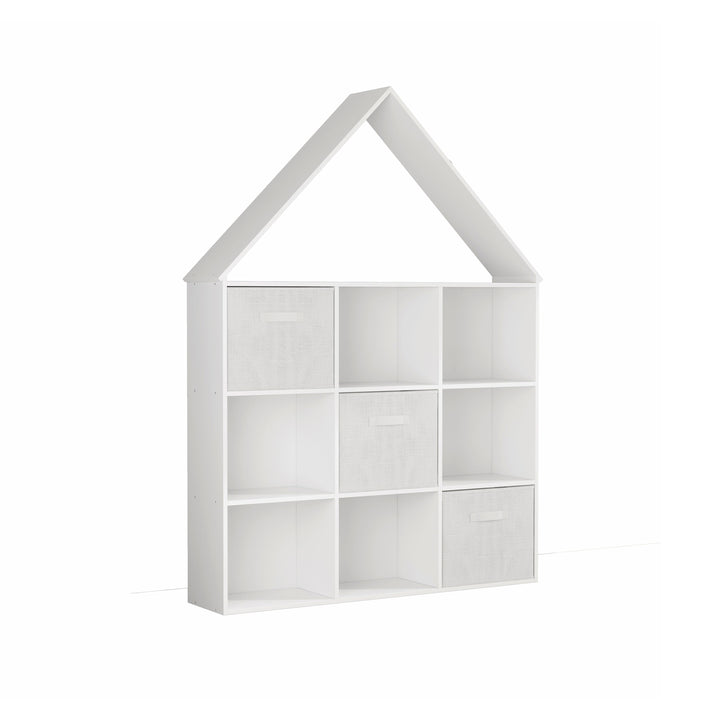 ARY House Bookshelf, Montessori Kids Bookcase with 3 Cloth Drawers