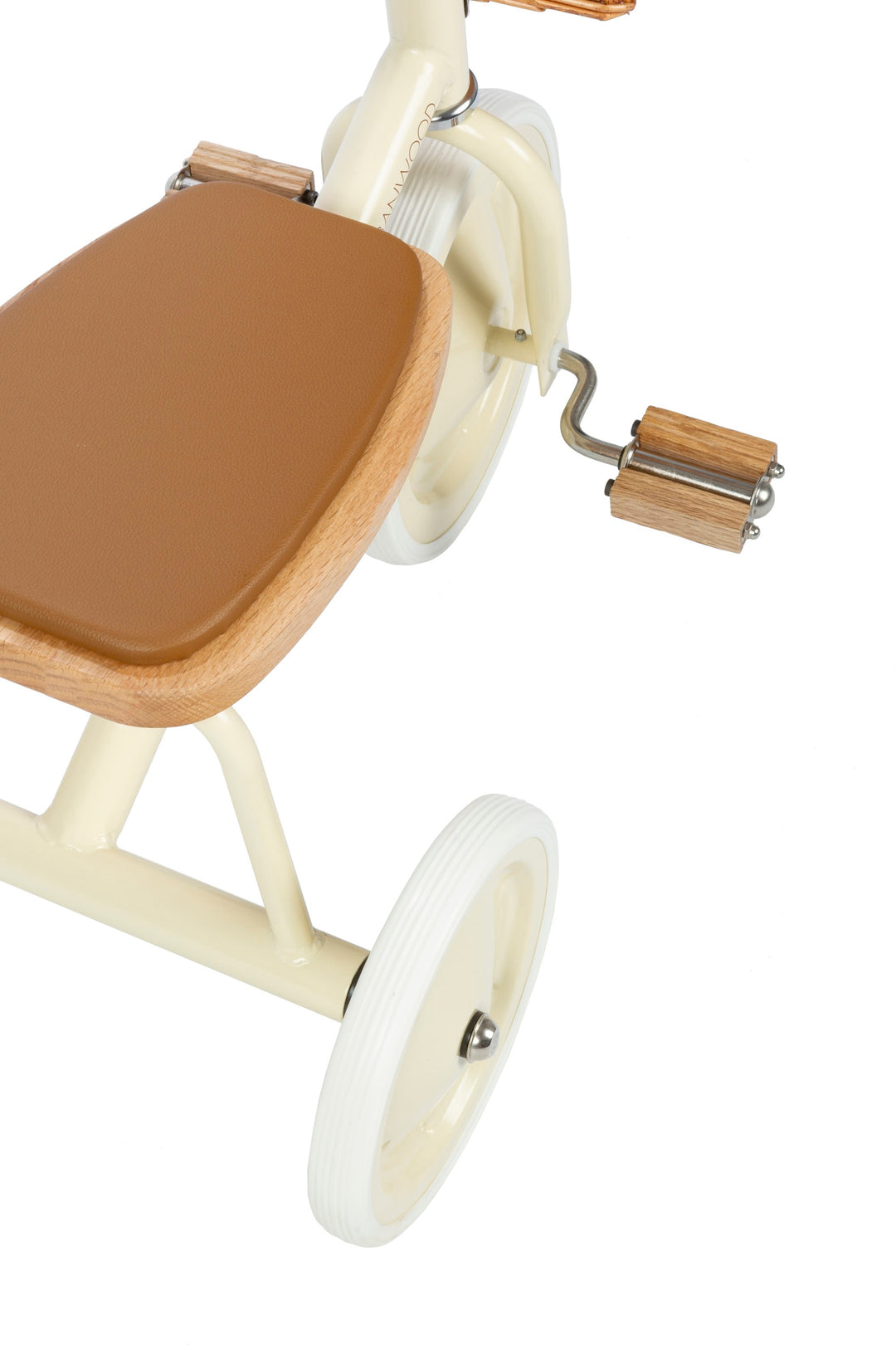 Banwood Vintage Trike Cream, padded seat close up