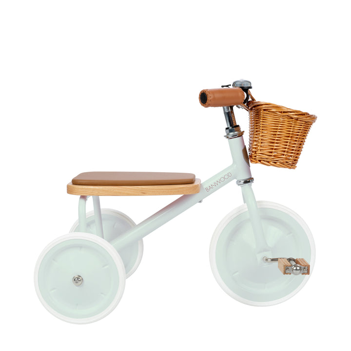 Banwood Vintage Trike in Pale Mint with wicker basket