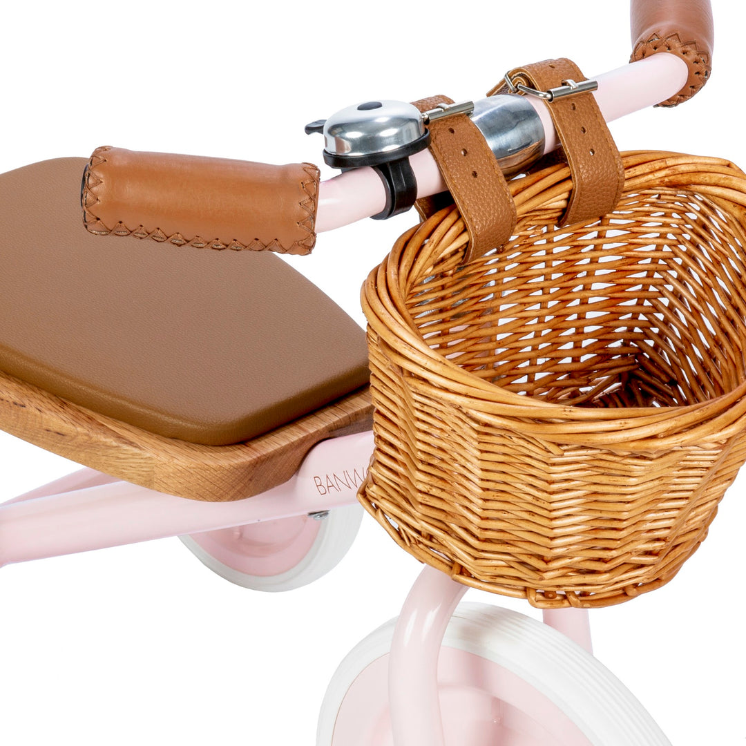 Banwood Vintage Trike Pink, basket, bell and seat