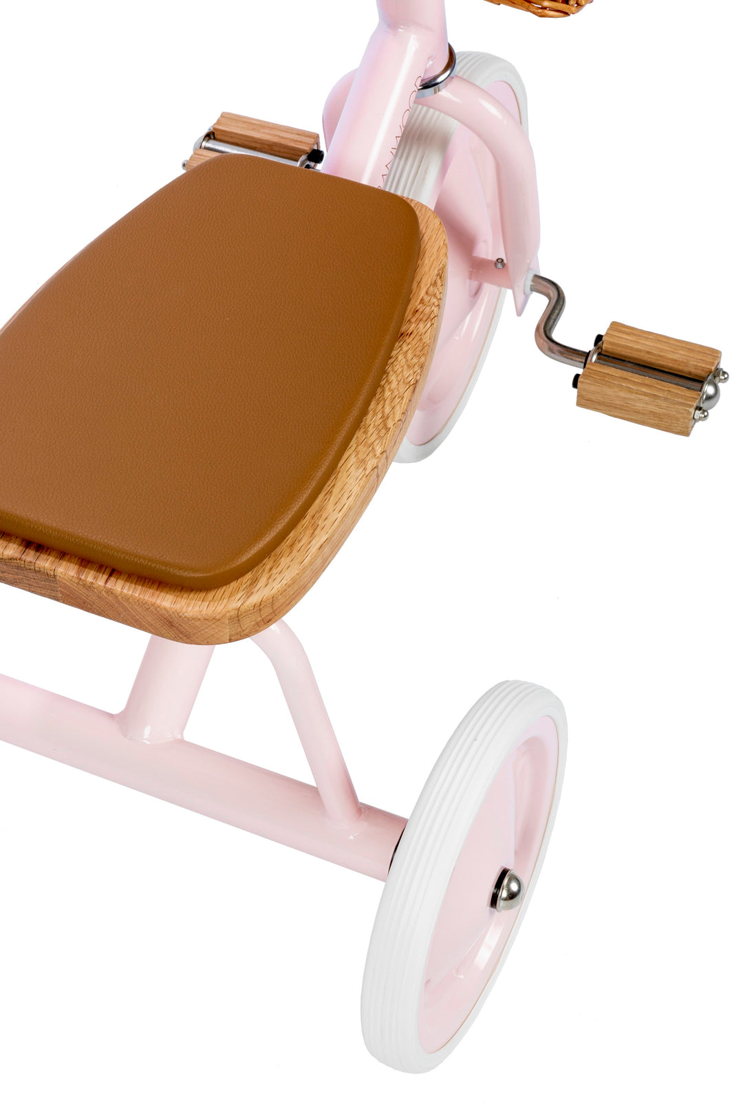 Banwood Vintage Trike Pink, padded seat from above