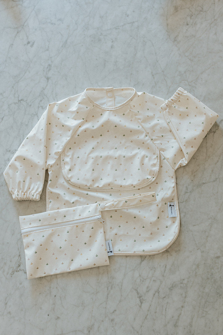 Long-sleeved bib with front pocket