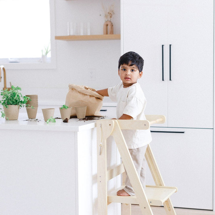 Adjustable Natural Fold N' Store Learning Tower - MLHCo