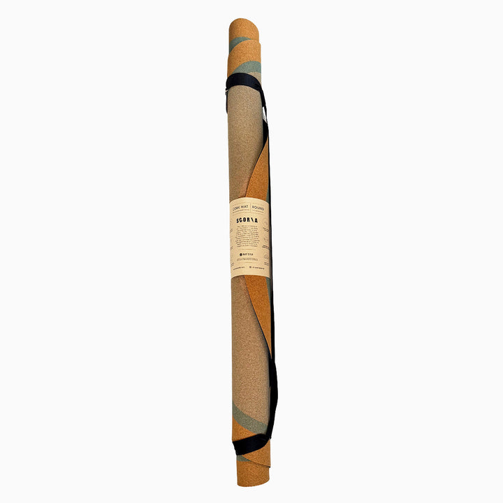 XL Cork Yoga Mat (53" diameter - Round) - Blue Petals