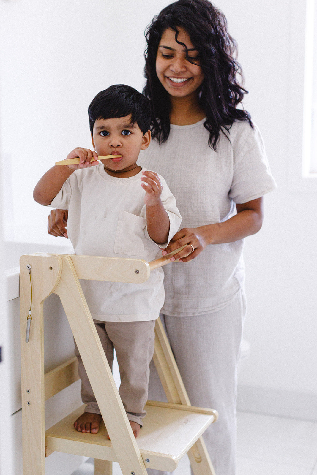 Adjustable Natural Fold N' Store Learning Tower - MLHCo