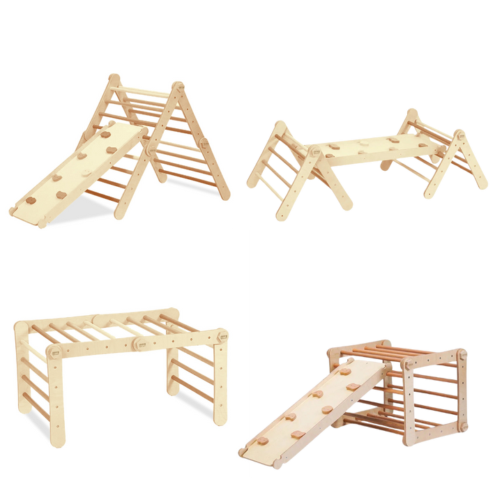 Wooden Pikler Triangle In Different Positions
