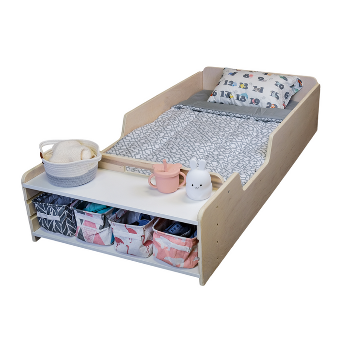 Montessori Floor Bed With Rails - Crib/Twin Size - Made In Canada