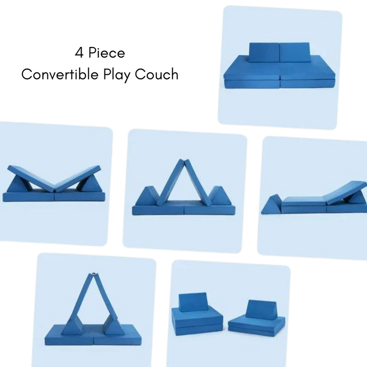Convertible Modular Kids Blue Play Couch