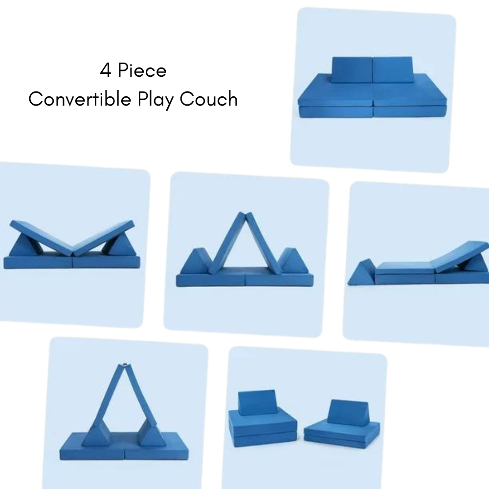 Convertible Modular Kids Blue Play Couch