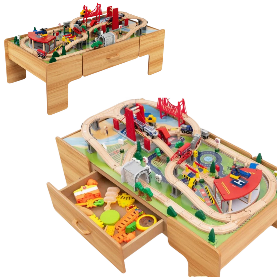 Wooden Train Play Table Kids Learning Toy – True Little North Canada
