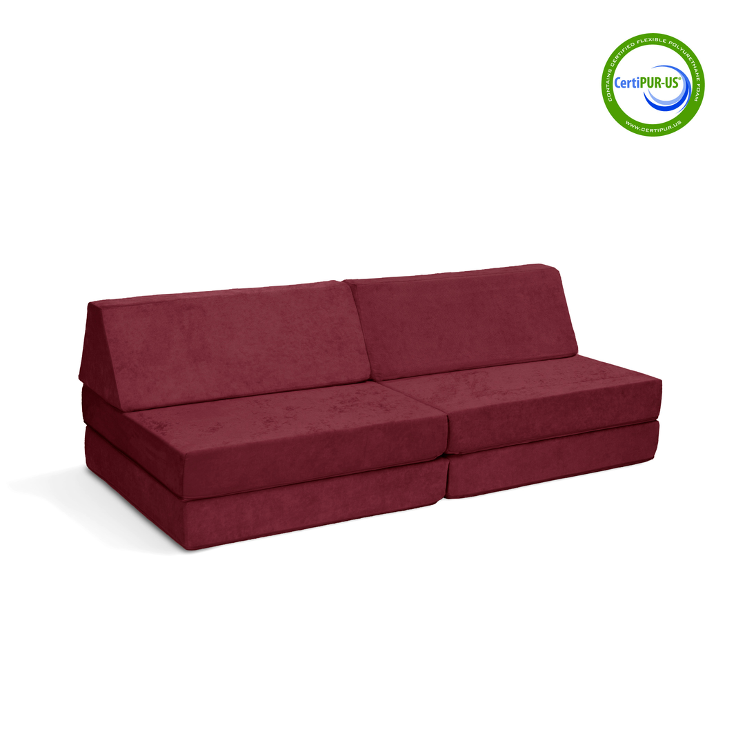 The Coconut Play Couch in Cranberry Rain
