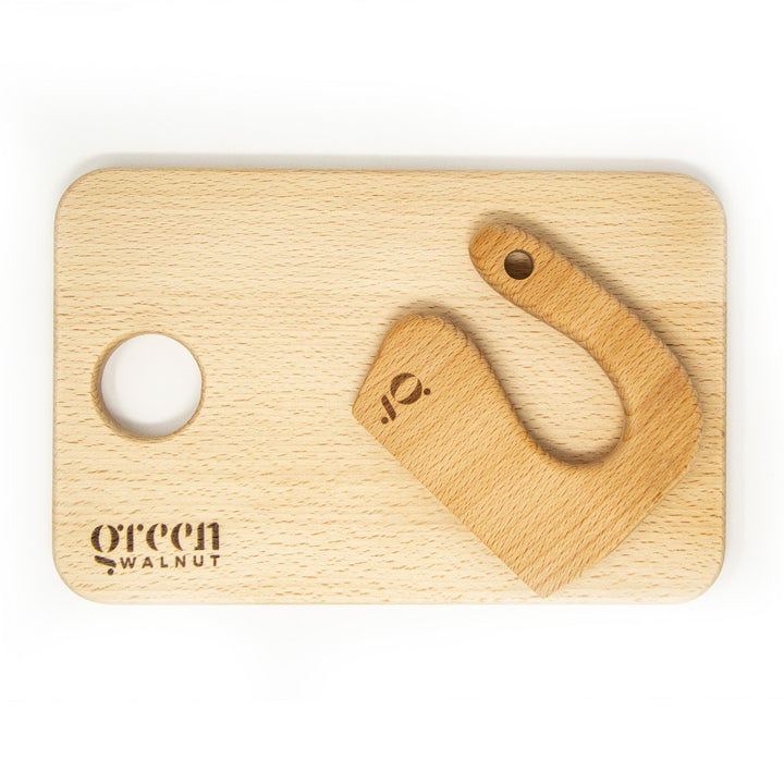 Kids Wooden Knife & Cutting Board Set – Safe Montessori Kitchen Tool
