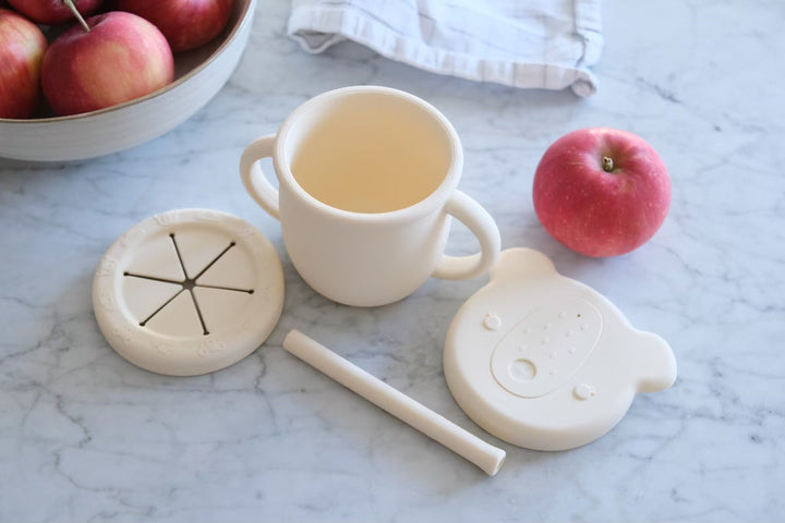 2-in-1 Silicone Training Cup | Straw & Snack Cup