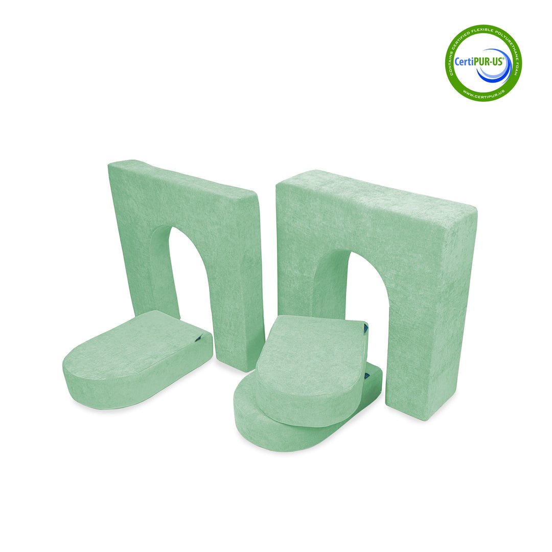 10" & 5" Walls & Doors Bundle (5 pieces) in Misty Mint