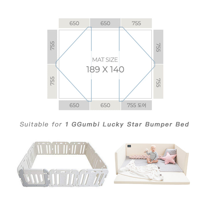 Ggumbi Lucky Star Baby Room Coco Gray 755 (For Lucky Star Bumper Play Room XL)