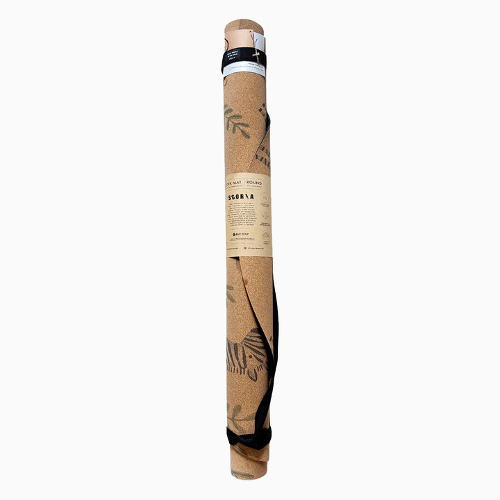 Baby Yoga Cork Mat (47" diameter - Round) - Jungle Adventure