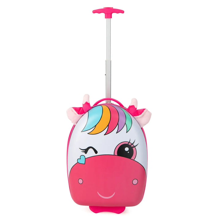 Kids Rolling Luggage with Two Flashing Wheels and Telescoping Handle Costway