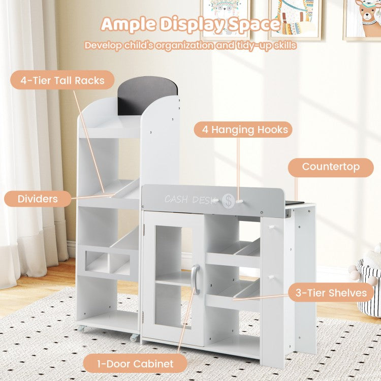Kids Grocery Store Playset With Shopping Cart