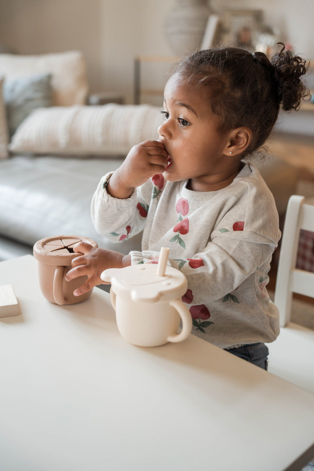 2-in-1 Silicone Training Cup | Straw & Snack Cup