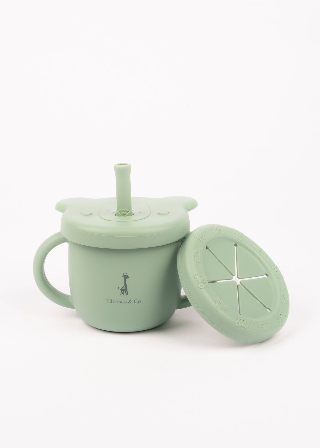 2-in-1 Silicone Training Cup | Straw & Snack Cup