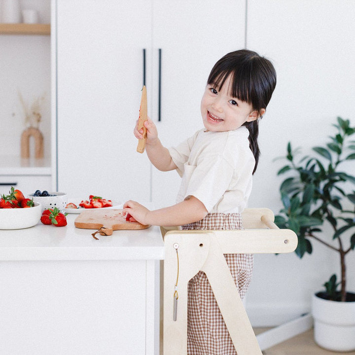 Adjustable Natural Fold N' Store Learning Tower - MLHCo