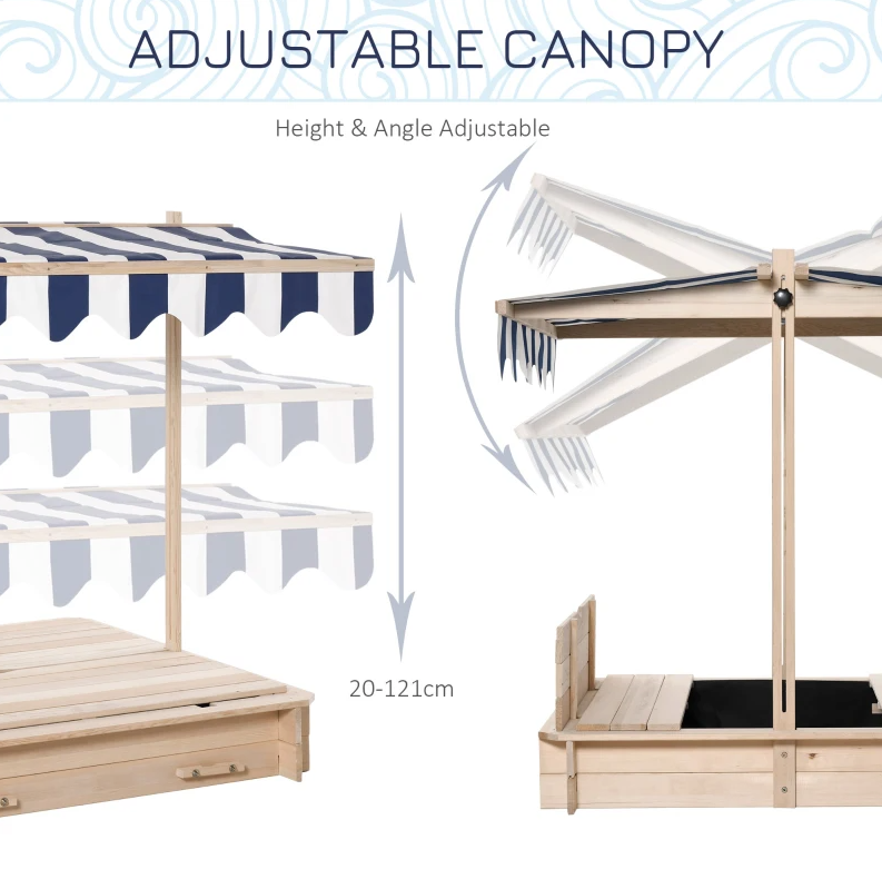 Sandbox With Adjustable Canopy