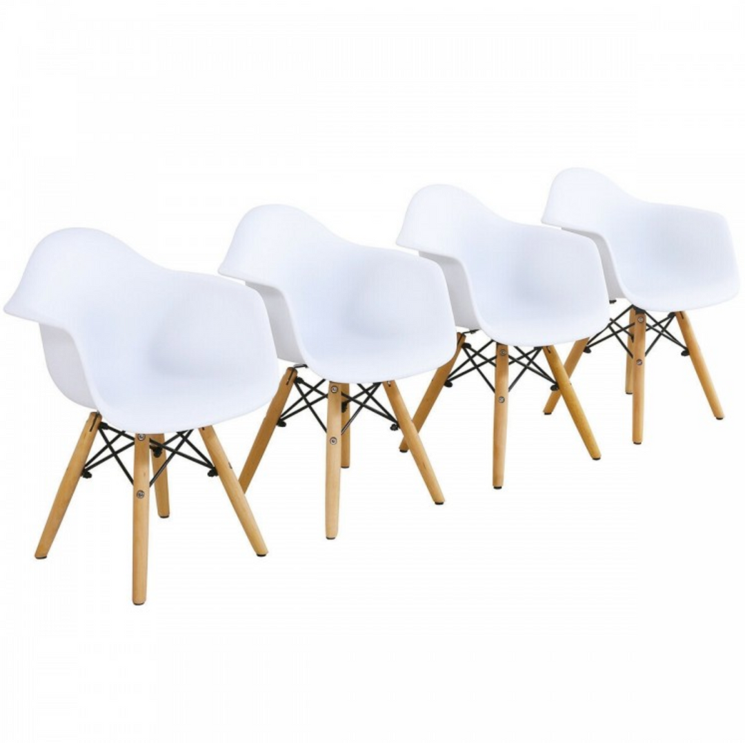 Desk And Chairs Set (White)