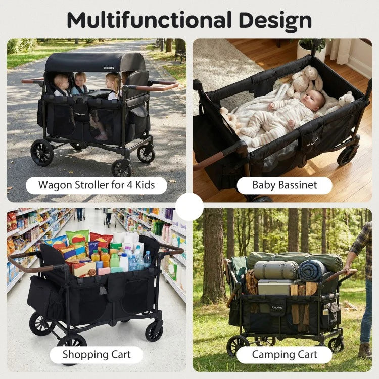 Foldable 4-Seat Wagon Stroller (Seats 4 Children)