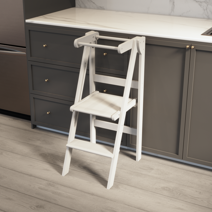 Adjustable White Fold N' Store Learning Tower