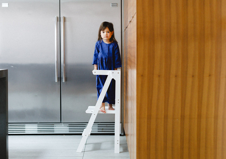Adjustable White Fold N' Store Learning Tower
